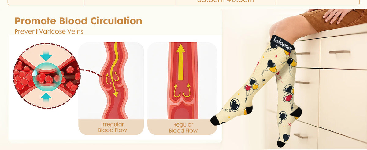 Printed Polyester Compression Socks, 20–30 mmHg – 3 Pairs