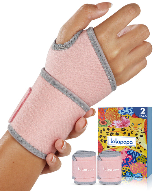 Carpal Tunnel Wrist Brace for Women - 2 Pack Wrist Brace, Adjustable Fits Both Right & Left Hands for Night Support Tendonitis Arthritis Tennis Typing Sprained Sports Pain Relief