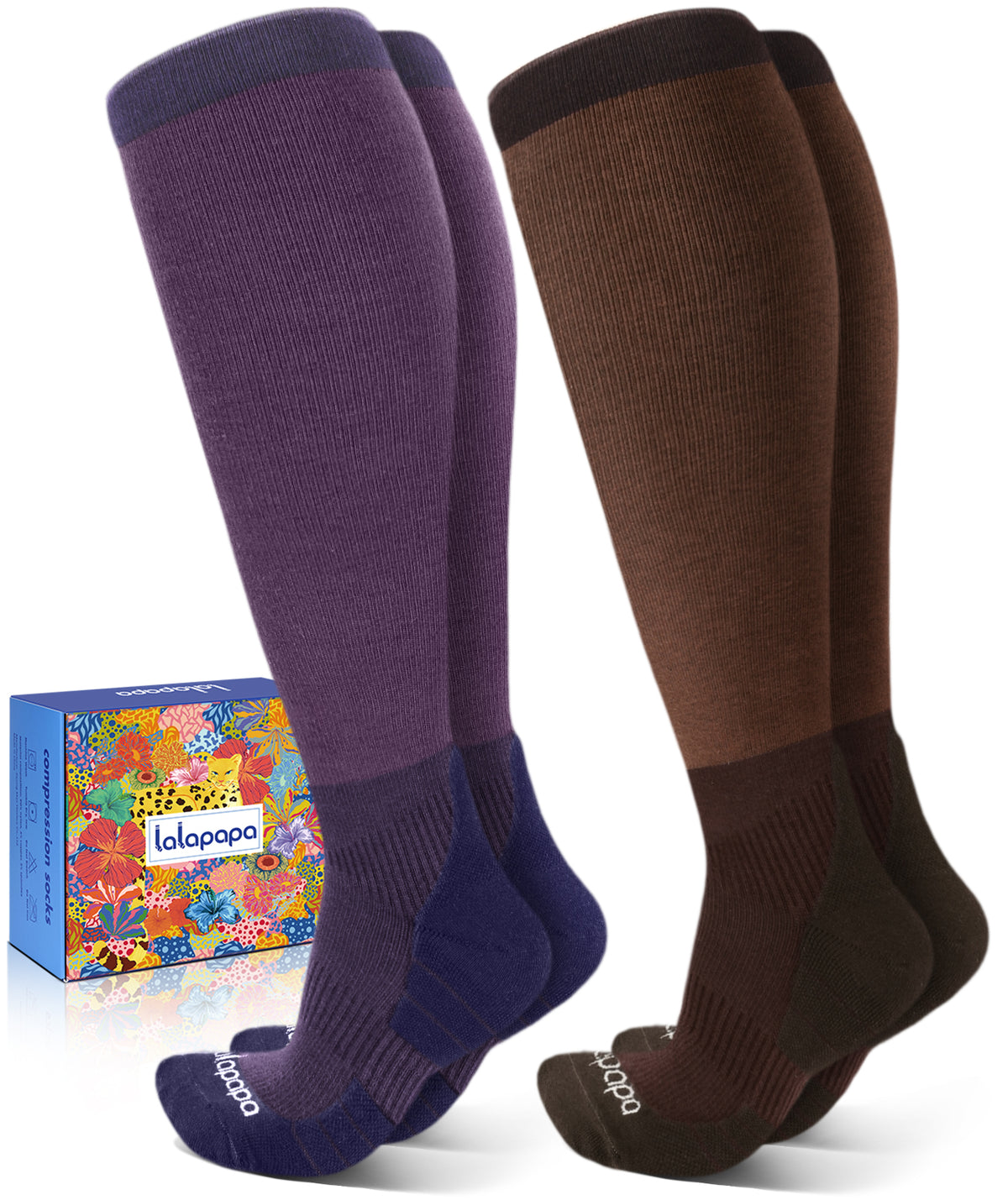 Cushioned Cotton Compression Socks, 20–30 mmHg