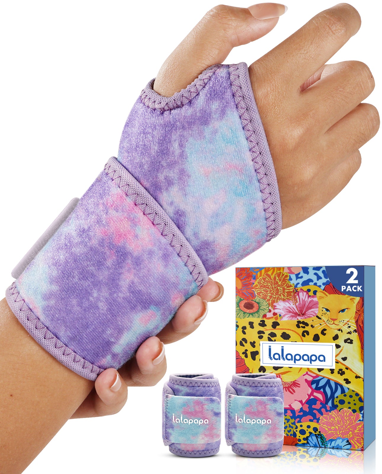 Carpal Tunnel Wrist Brace for Women - 2 Pack Wrist Brace, Adjustable Fits Both Right & Left Hands for Night Support Tendonitis Lifting Arthritis Tennis Sprained Typing Sports
