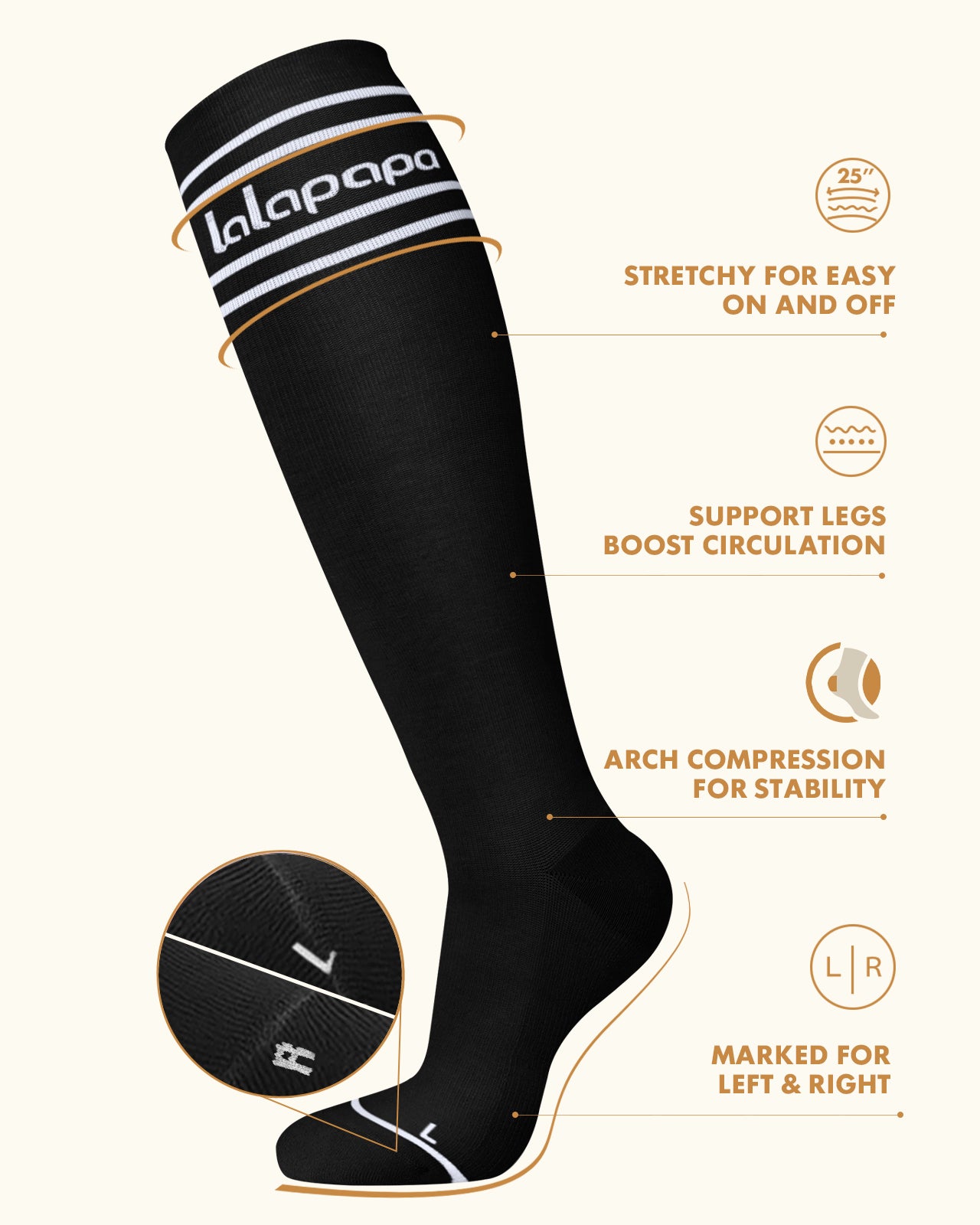 Cotton Compression Socks for Women - 15-20mmHg Cushioned Sole, Soft Breathable for Pregnancy Travel Nurse