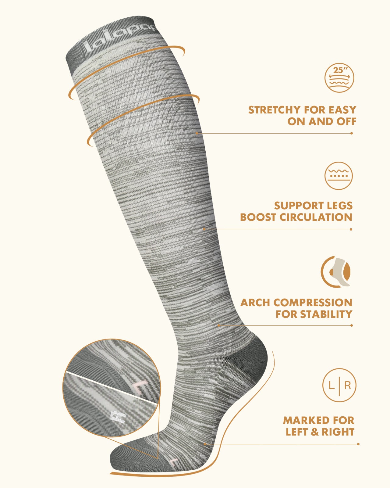Cotton Compression Socks for Women - 15-20mmHg Cushioned Sole, Soft Breathable for Pregnancy Travel Nurse