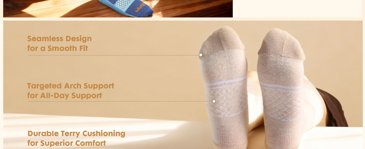 Cotton Arch-Support Compression Socks, 20–30 mmHg – 2 Pairs