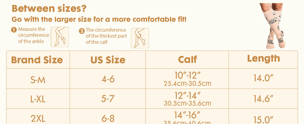 Printed Polyester Compression Socks, 20–30 mmHg – 3 Pairs