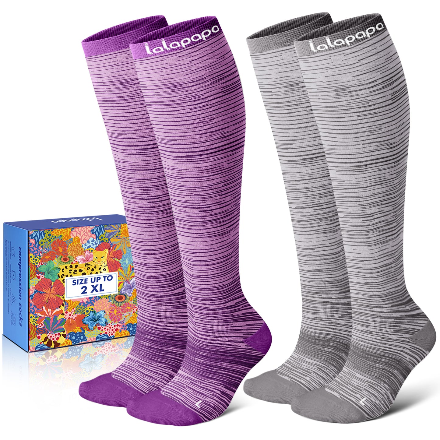 Cotton Compression Socks for Women - 15-20mmHg Cushioned Sole, Soft Breathable for Pregnancy Travel Nurse
