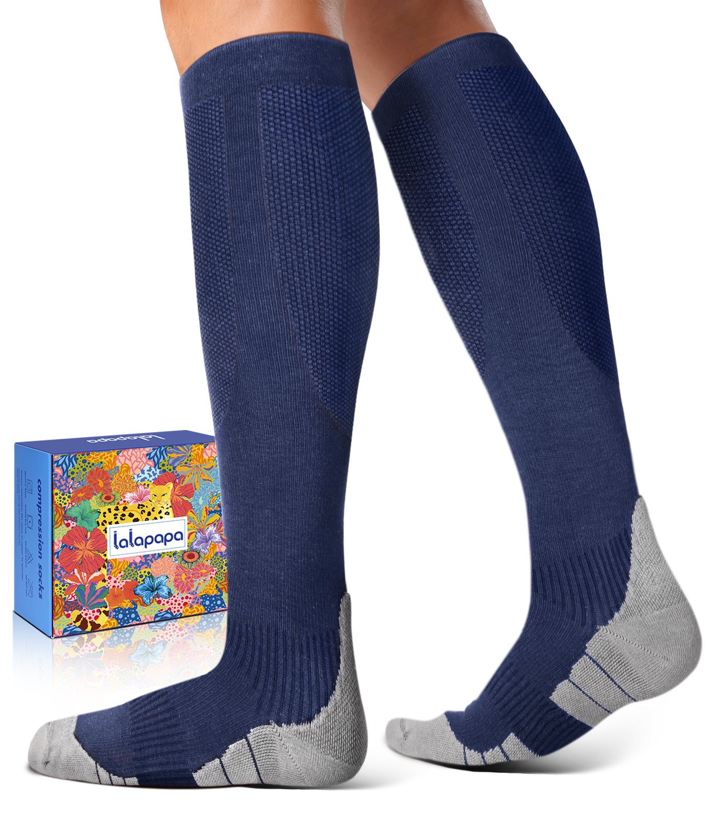 Comfortable Cotton Compression Socks – 20-30mmHg Breathable Arch Support for Men & Women, Ideal for Flying & Nurses