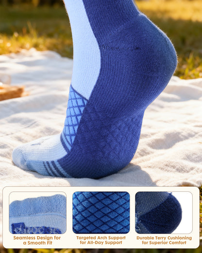 Cotton Compression Socks – 2 Pairs, 20-30mmHg Circulation & Arch Support, Breathable for Men & Women