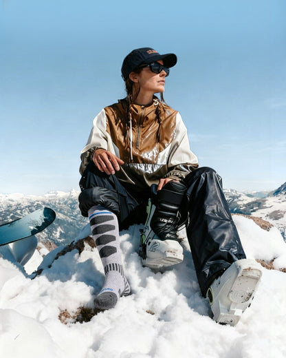 Merino Wool Ski Socks for Women Men - Warm Thermal Padded Cushioned Knee High Socks for Winter Skiing Snowboarding