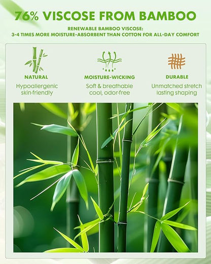 Bamboo Viscose Knee-High Compression Socks – 2 Pairs, 15-20mmHg for Men & Women, Perfect for Travel & Nurses