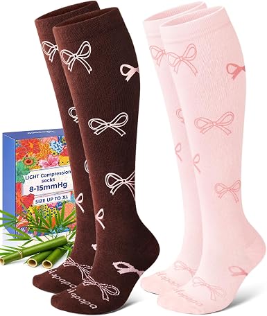 Light Bamboo Viscose Compression Socks, 8–15 mmHg – 2 Pairs