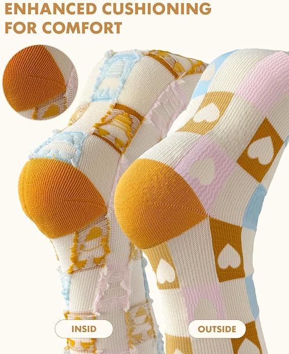 Cute 3-Pair Compression Socks for Women – 20-30mmHg Graduated Support, Lightweight for Daily Wear, Travel & Nurses