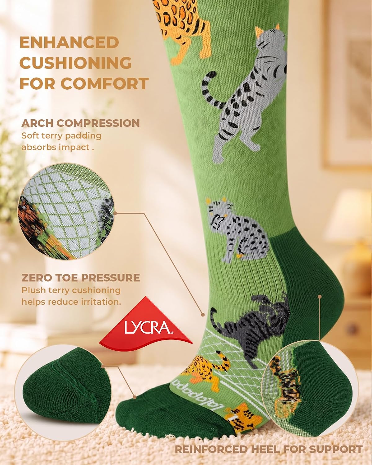 Lalapapa Cat Floral — Cushioning detail
