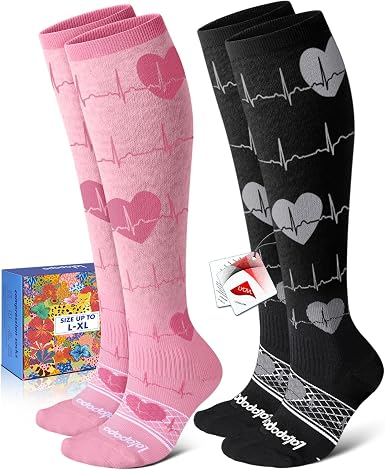 Lalapapa LYCRA® Compression Socks · 2 Pairs — Nurse Heart