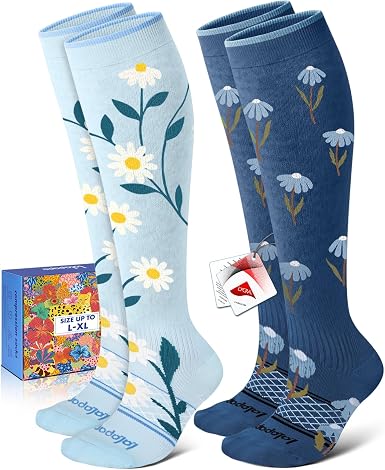 Lalapapa LYCRA® Compression Socks · 2 Pairs — Daisy Floral