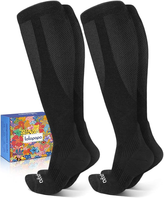Comfortable Cotton Compression Socks – 20-30mmHg Breathable Arch Support for Men & Women, Ideal for Flying & Nurses
