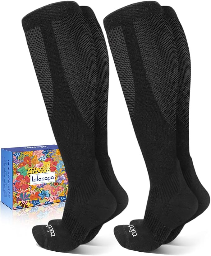 Cushioned Cotton Compression Socks, 20–30 mmHg