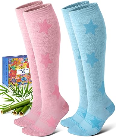 Lalapapa Bamboo Viscose Compression Socks · Everyday Prints — Pastel Star