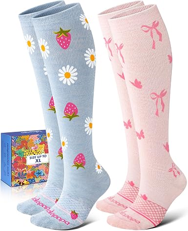 Cotton Compression Socks, 15–20 mmHg – 2 Pairs