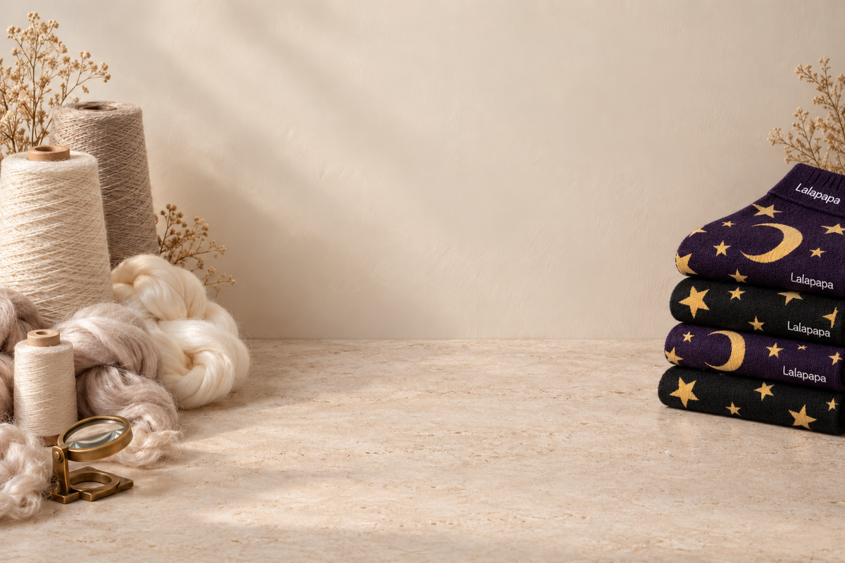 Lalapapa moon and star socks with soft textile yarn